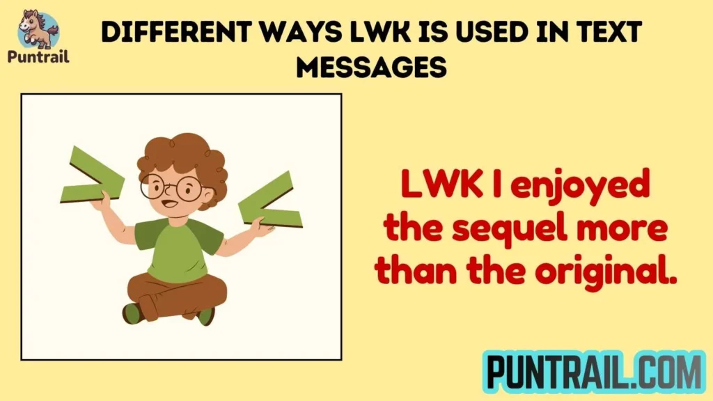 Different Ways LWK Is Used in Text Messages Different Ways LWK Is Used in Text Messages